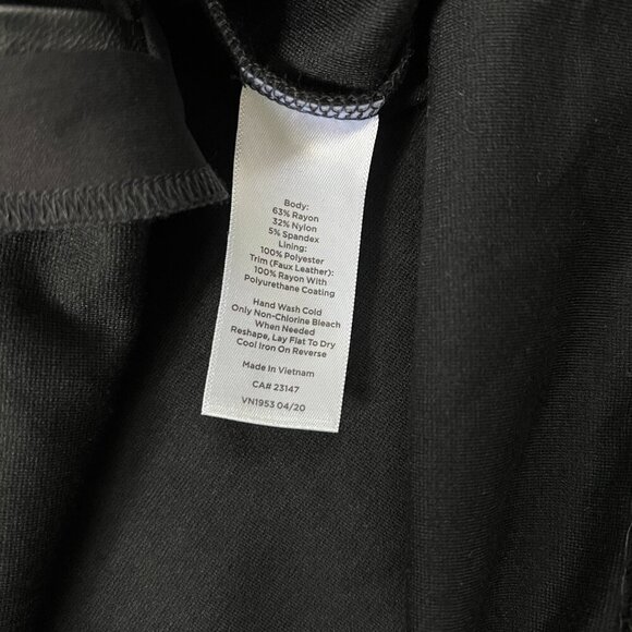 NEW Talbots Tipped Ponte Sheath Dress with Faux Leather Trim Sz 2 - Picture 10 of 13